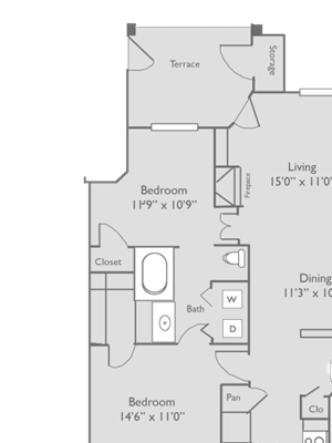 Apartments for Rent in Dallas, Texas Two bedroom, one bath with dining room and private patio